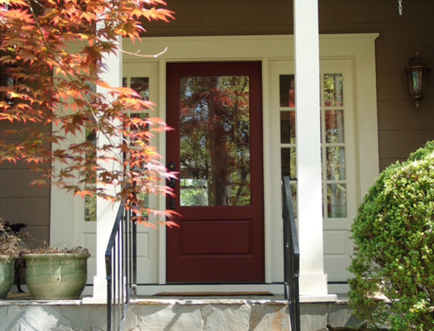 burgundy door