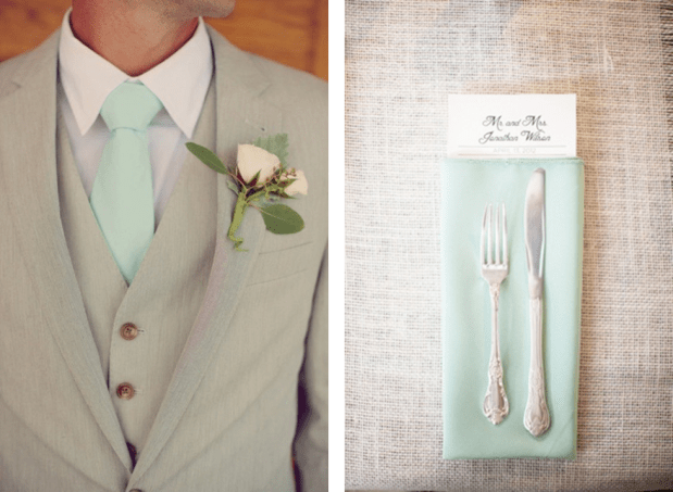 mint and beige wedding