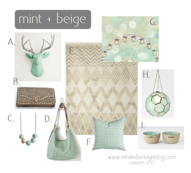 mint & beige inspiration board