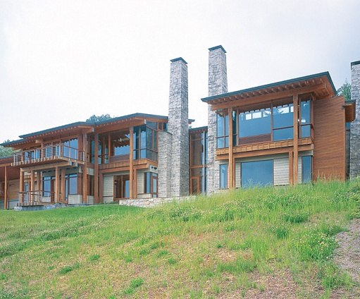 exterior of hillside 50's revival home