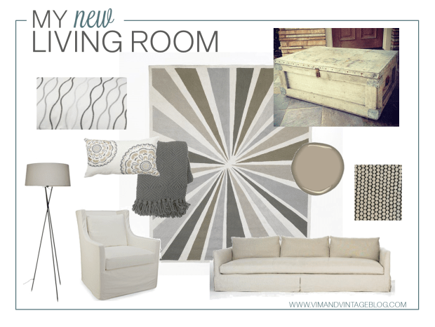 Living Room Inspiration Board - Vim&Vintage