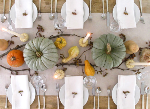 Colorful Pumpkin Table Setting