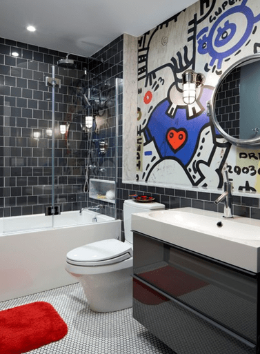 High End Graffiti'd Bathroom