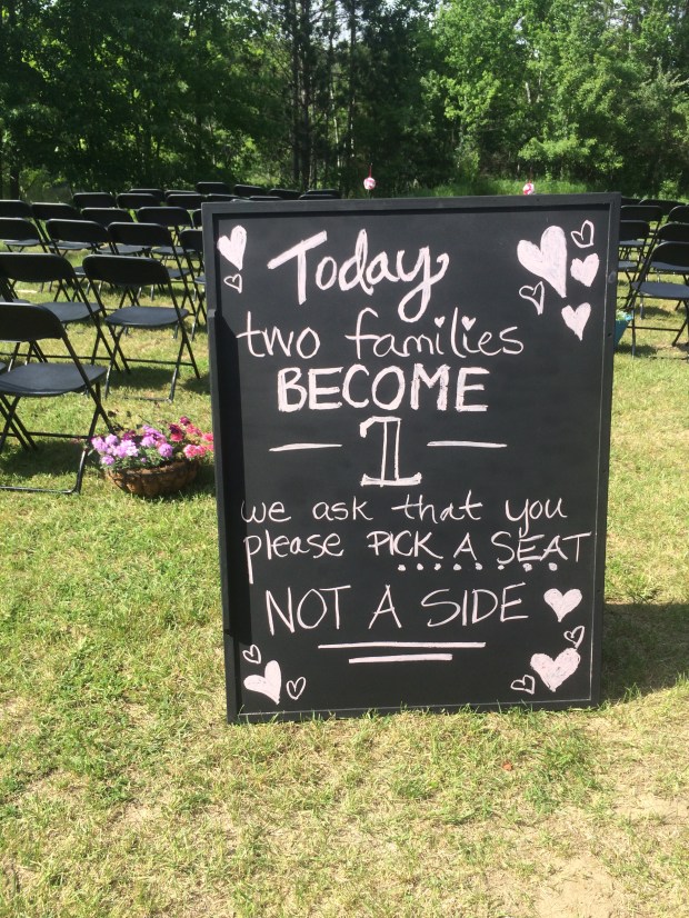 chalkboard wedding sign
