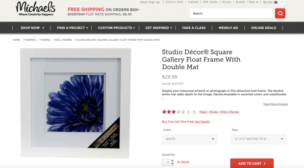 Michaels 12x12 frames