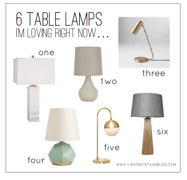 6 table lamps I'm loving right now